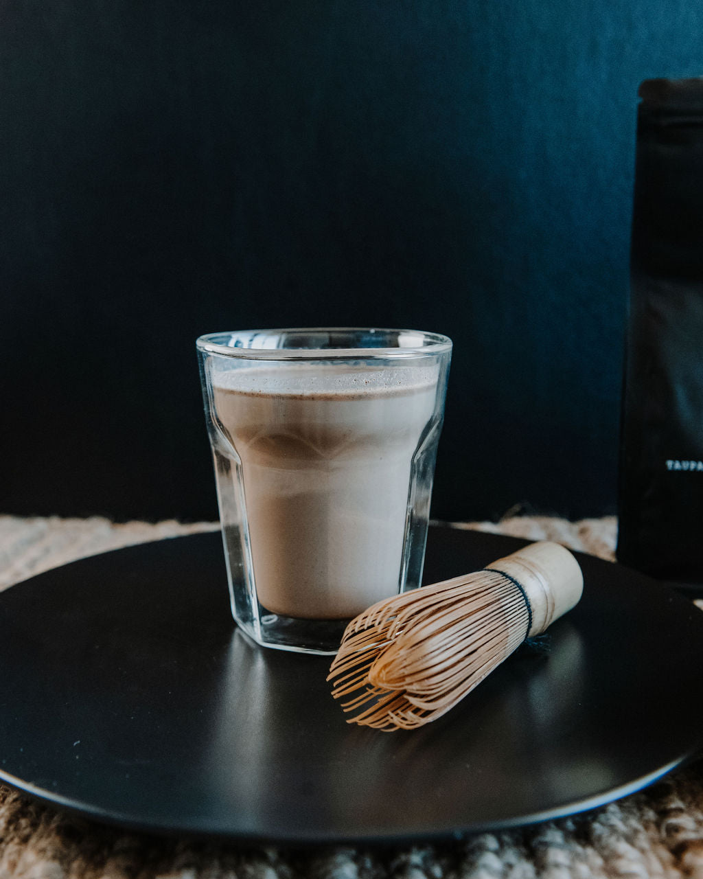 Delicious rongoa latte with cacao and carob