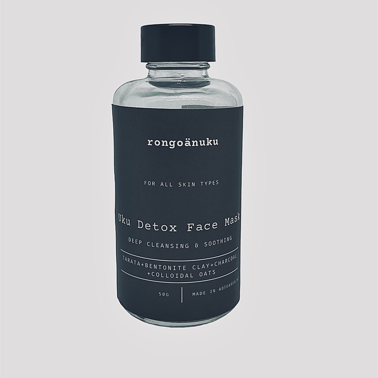 50g glass bottle of Uku Detox Face Mask Powder