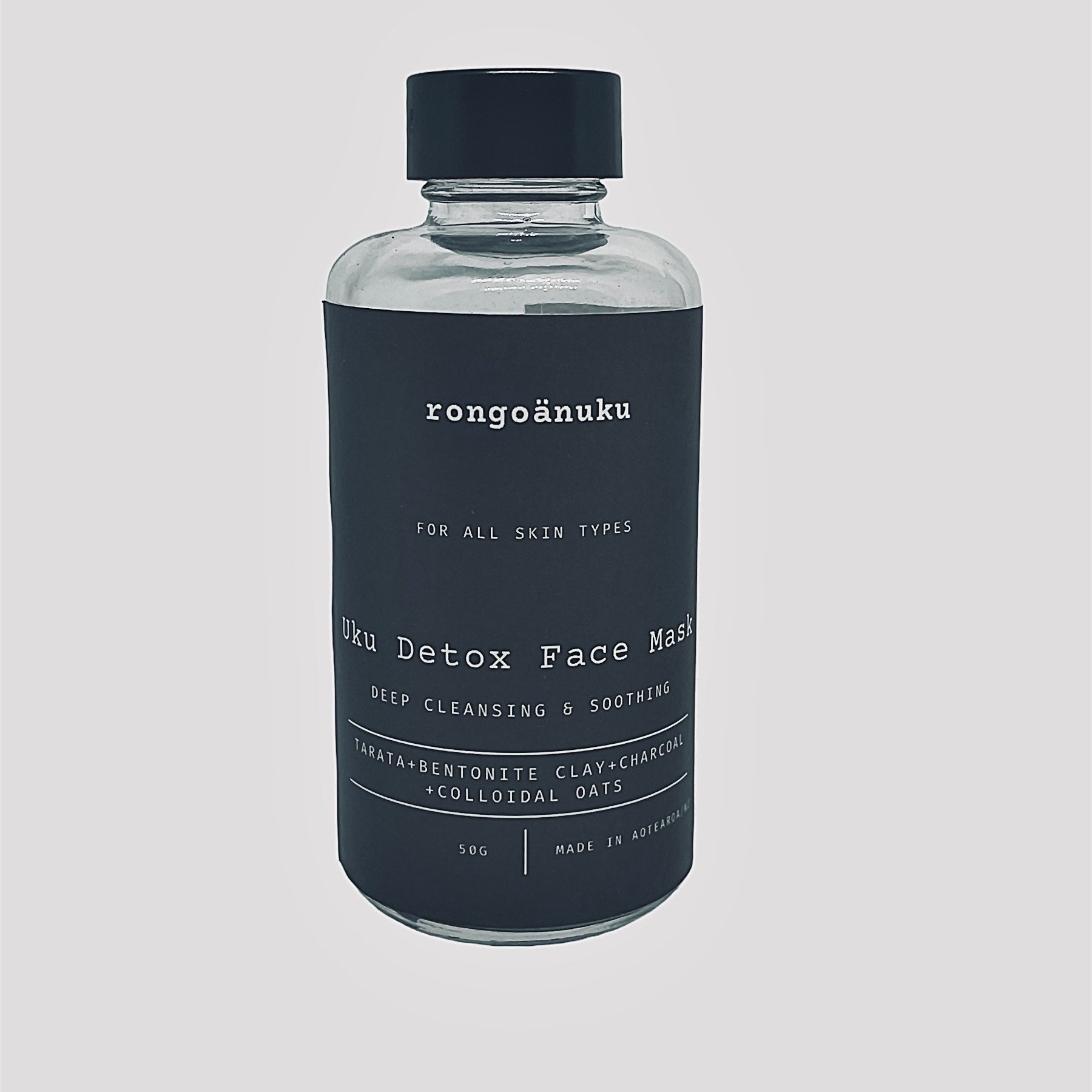 50g glass bottle of Uku Detox Face Mask Powder
