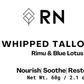 Product label for 60g Rimu & Blue Lotus Whipped Tallow Balm